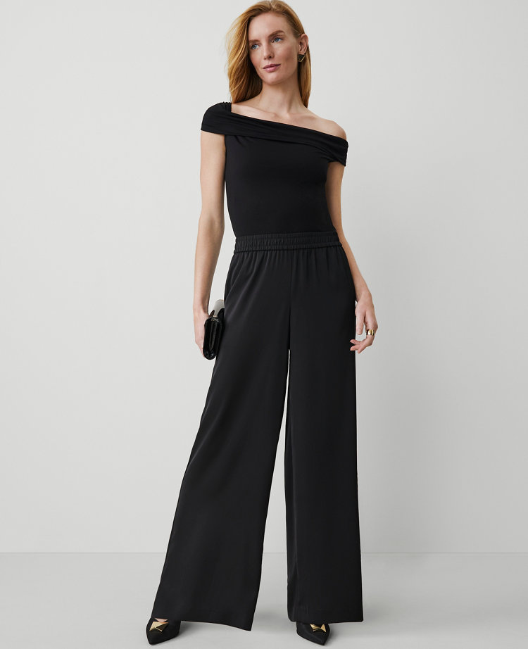 The Perfect Wide-Leg Pant in Satin carousel Product Image 1