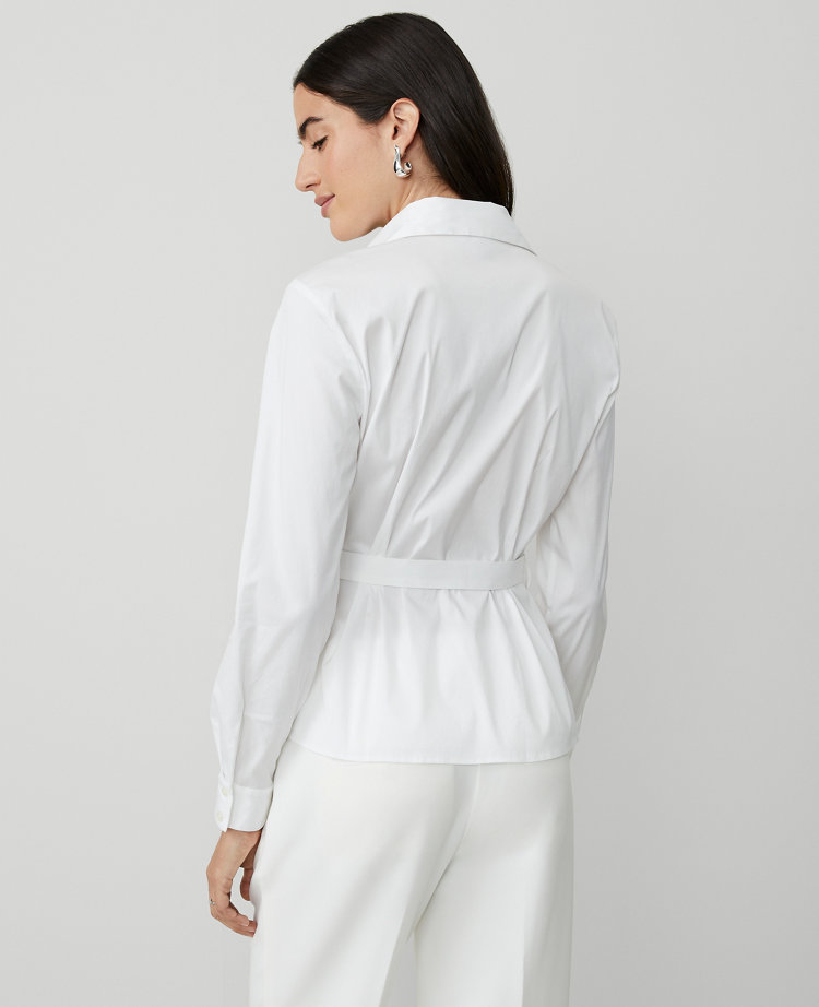 Collared Wrap Blouse