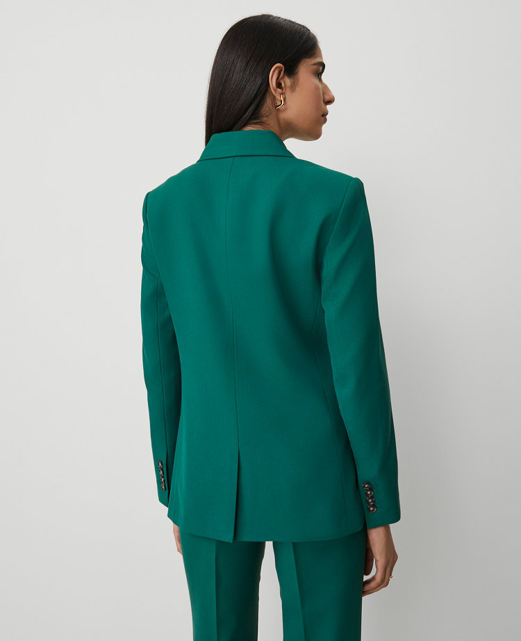 Ann Taylor The Tailored Blazer Textured Drape Fresh Evergreen Women's