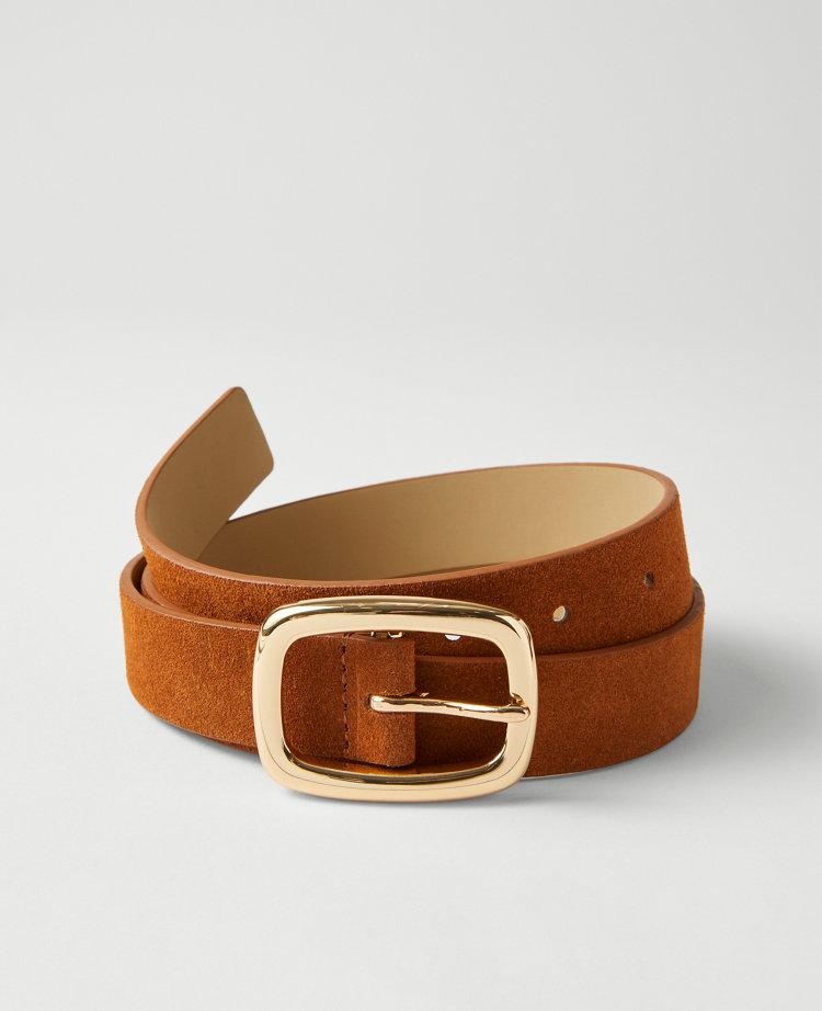 Wide Buckle Suede Belt