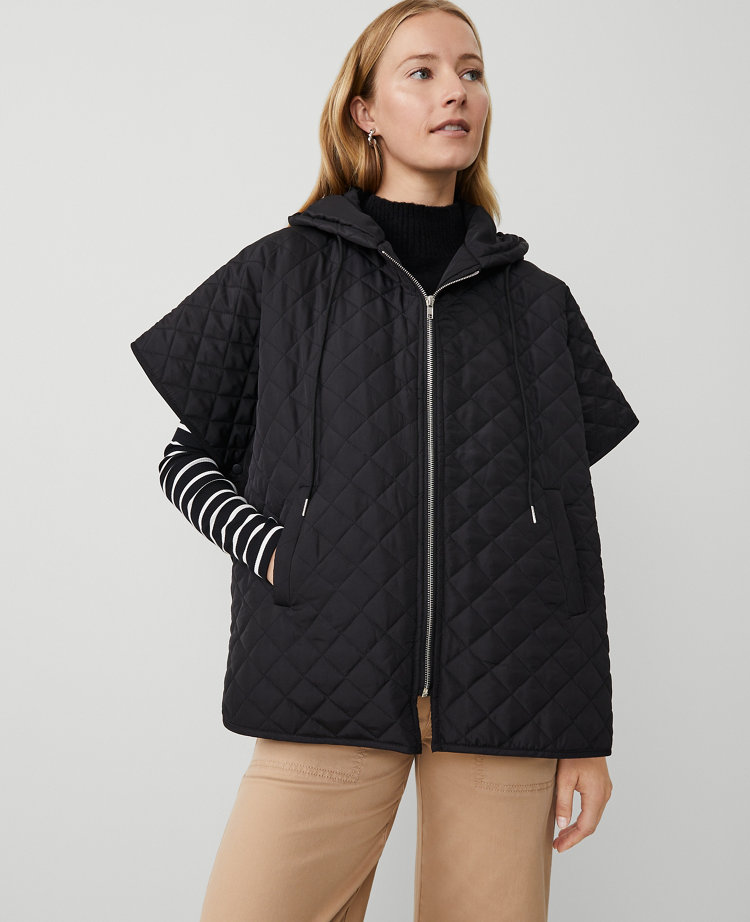 Quilted Zip Poncho