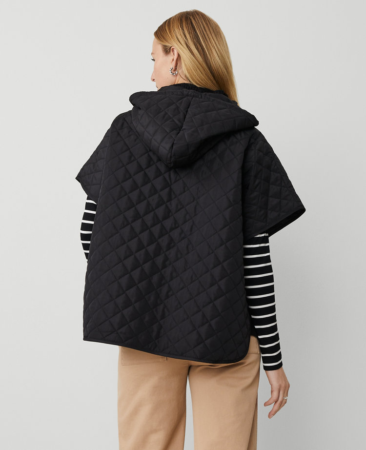 Quilted Zip Poncho