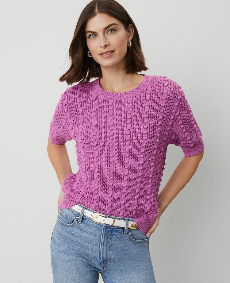 Popcorn Stitch Sweater Tee