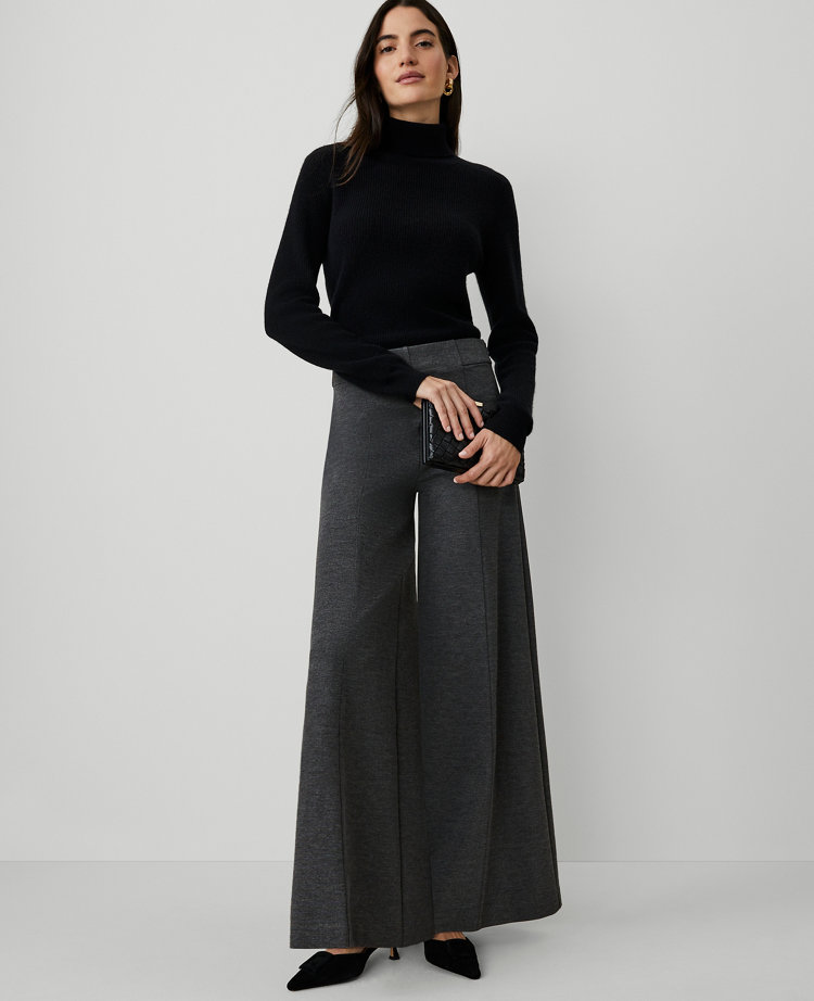 The Dramatic Wide-Leg Pant in Heather Ponte