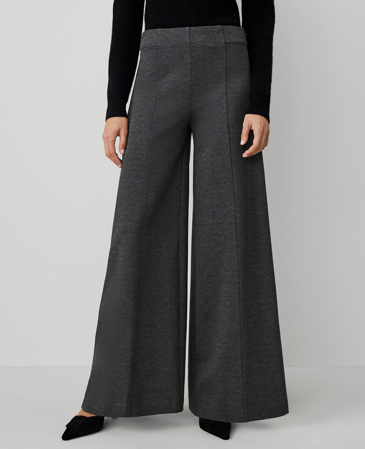 The Dramatic Wide-Leg Pant in Heather Ponte