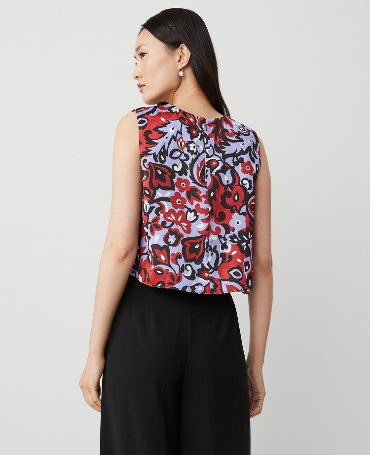 Ann Taylor Paisley Tank In Iconic Red
