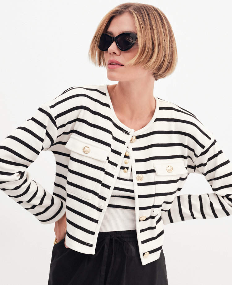 Weekend Collection Striped Knit Jacket