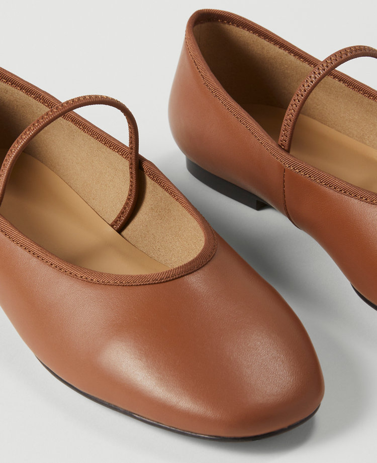 Mary Jane Leather Ballet Flats