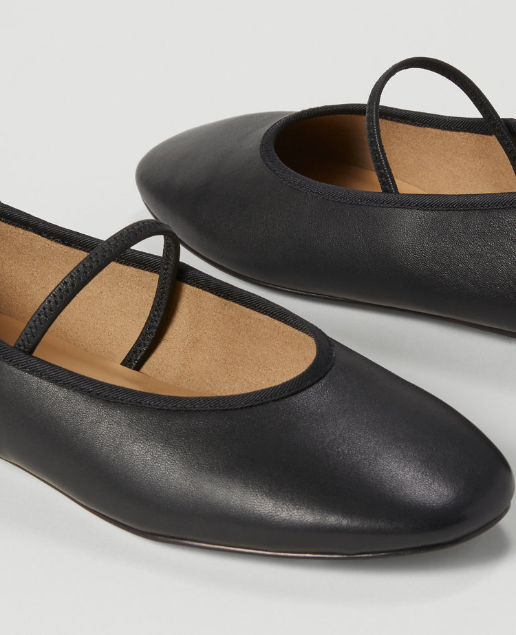 Mary Jane Leather Ballet Flats