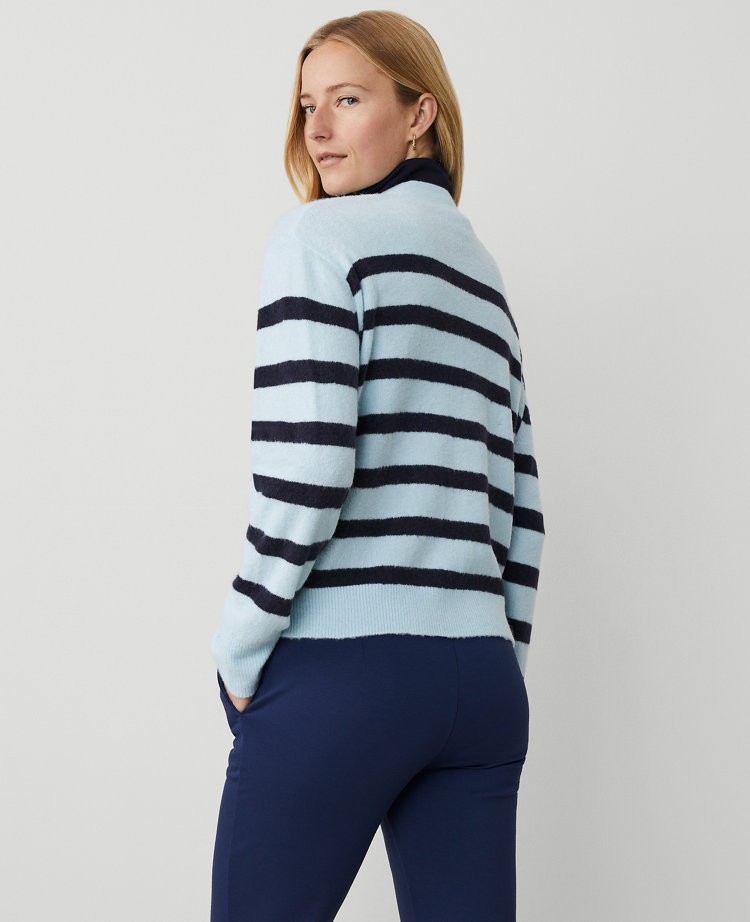 Petite Striped V-Neck Cardigan