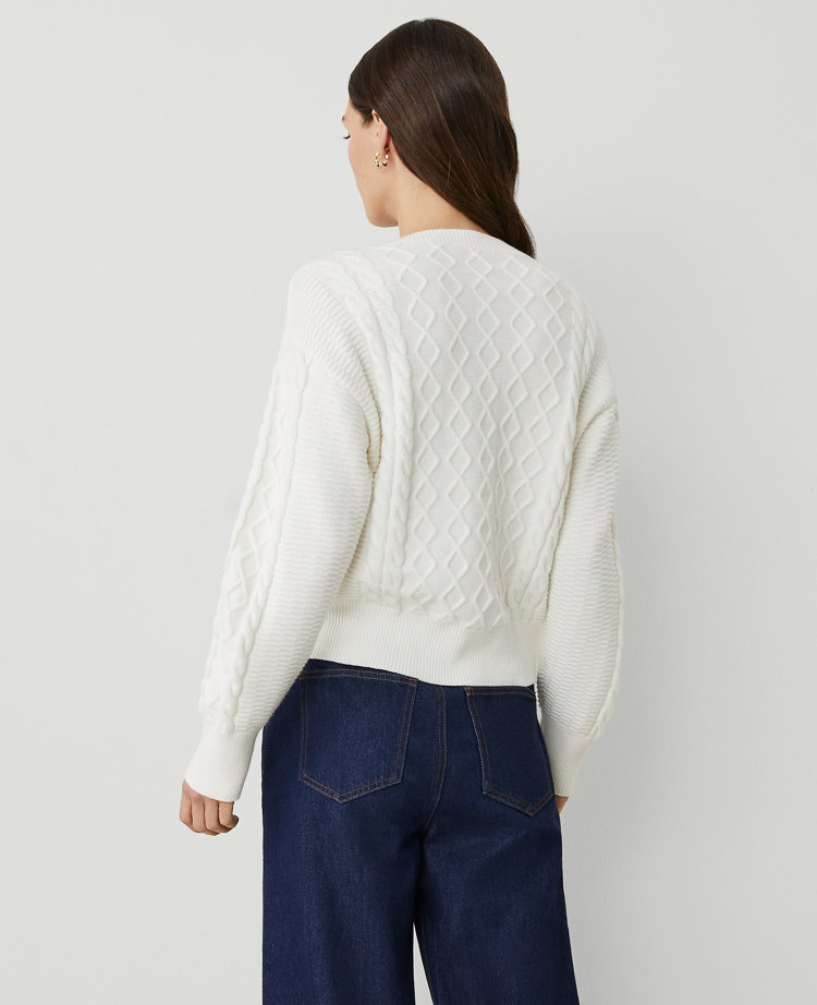 Petite Weekend Collection Cable Henley Sweater