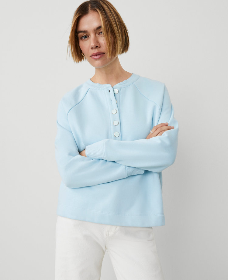 Petite Weekend Collection Henley Sweatshirt
