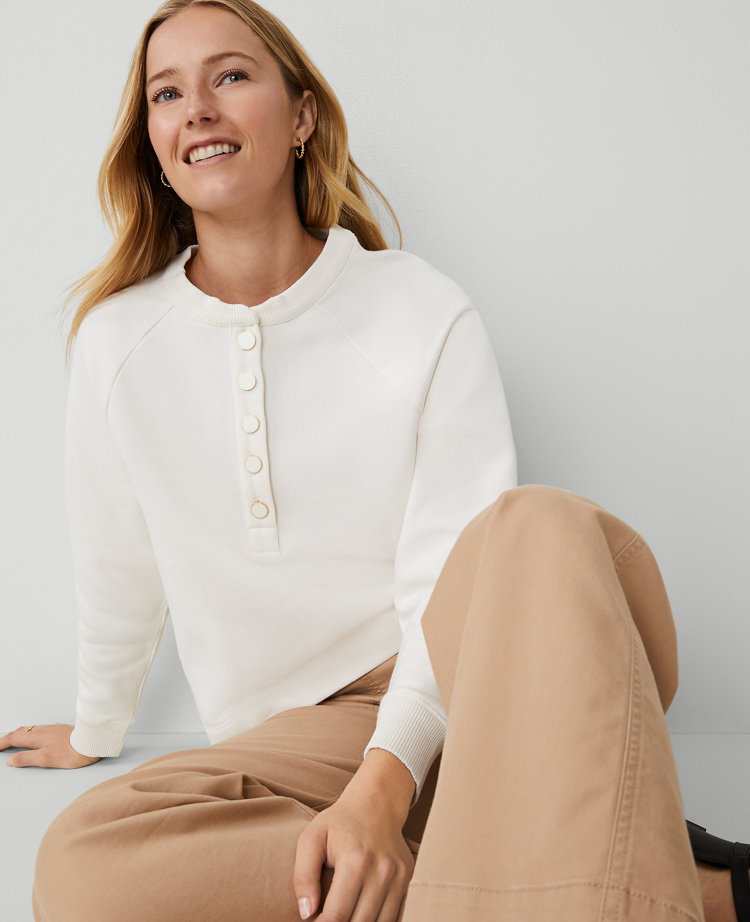 Petite Weekend Collection Henley Sweatshirt
