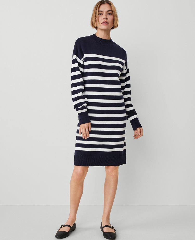 Petite Striped Sweater Dress