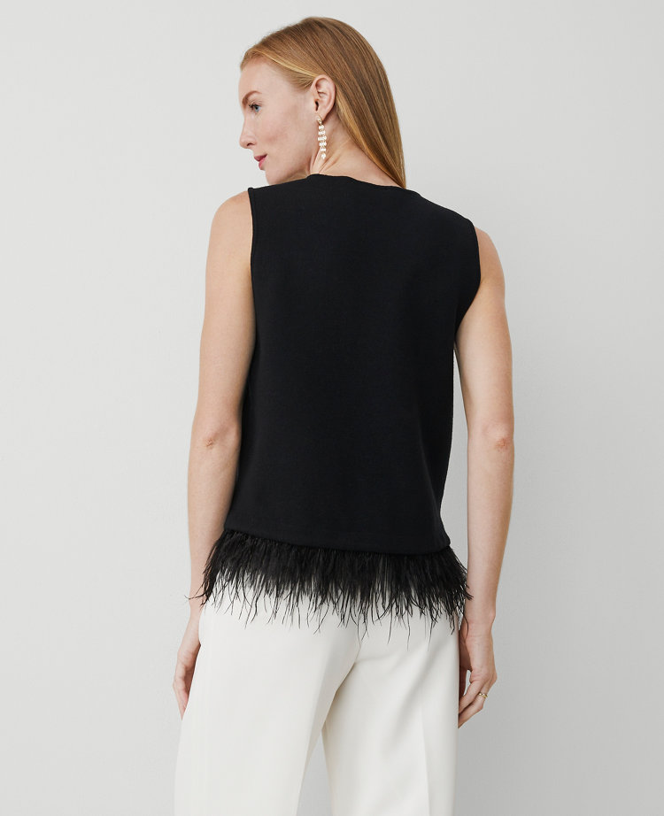 Petite Feather Embellished Shell