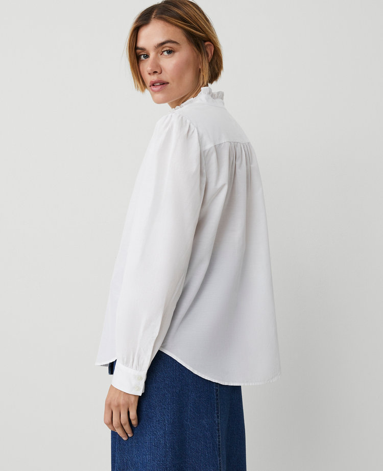 Petite Ruffle Neck Shirt