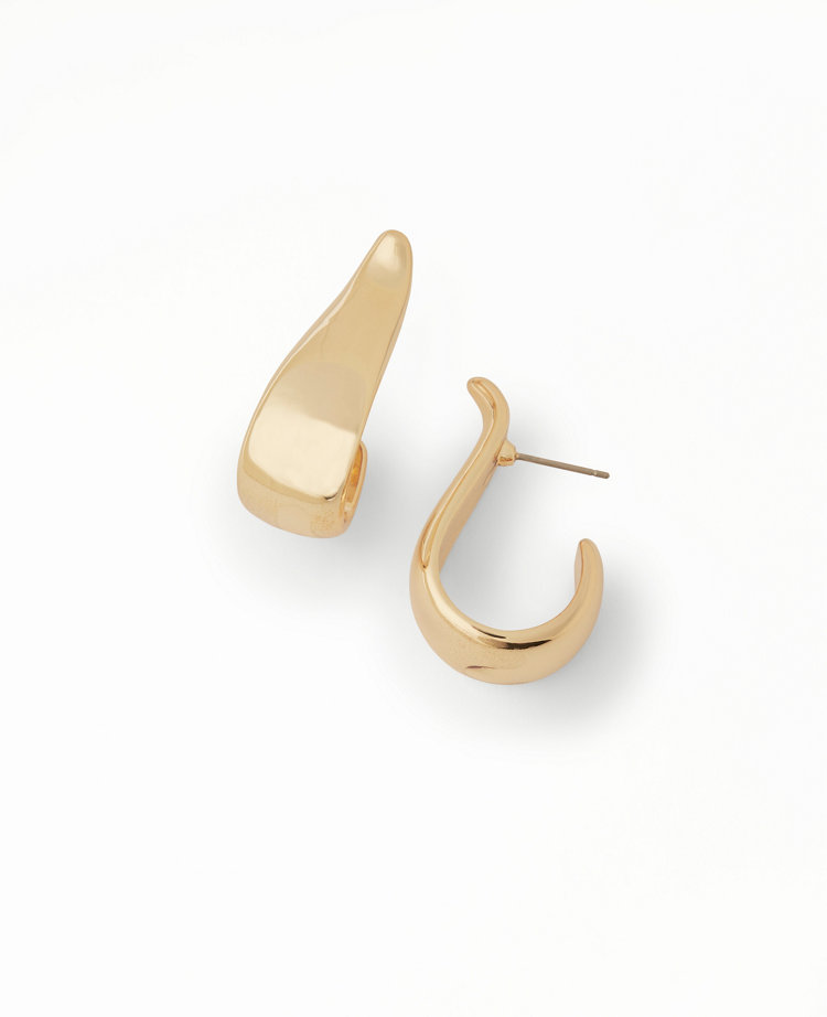 Curved Hoop Drop Earrings