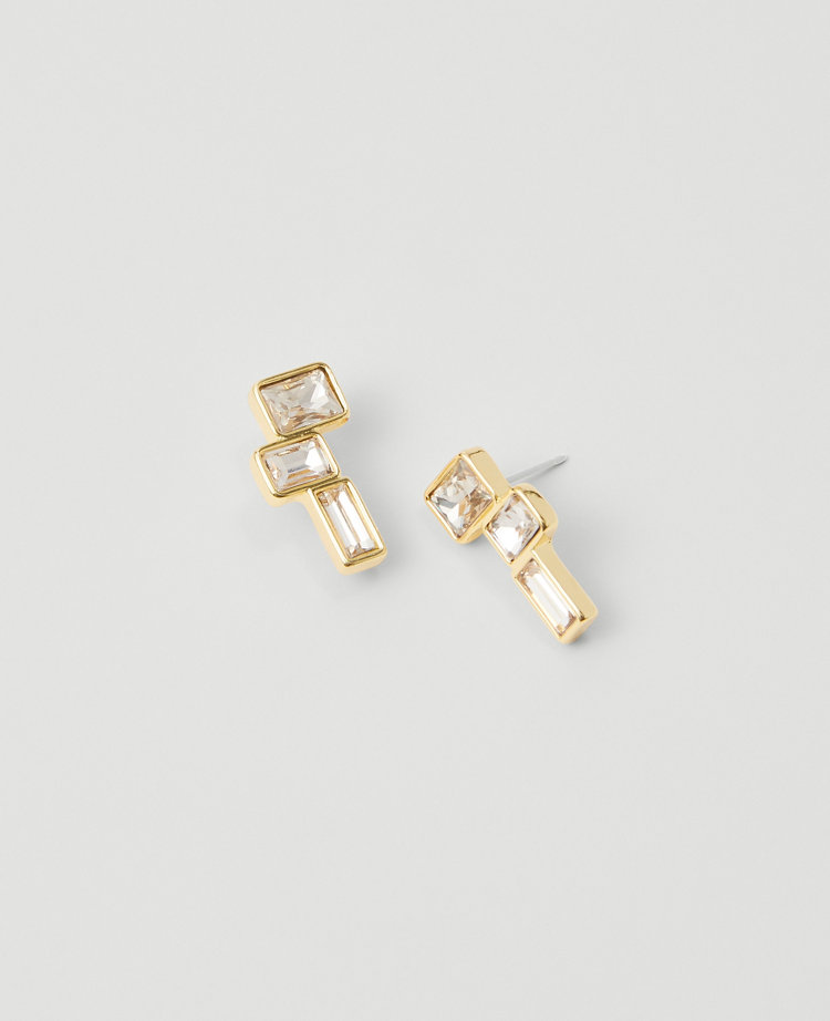 Rectangle Crystal Drop Earrings