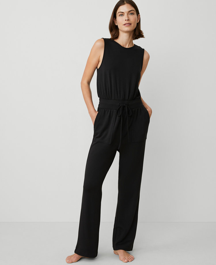 Ann Taylor Lounge Jumpsuit Black Women's