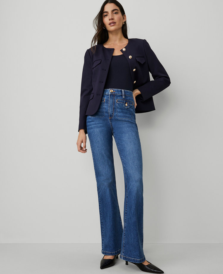 The Petite Tab Pocket Flare Jean