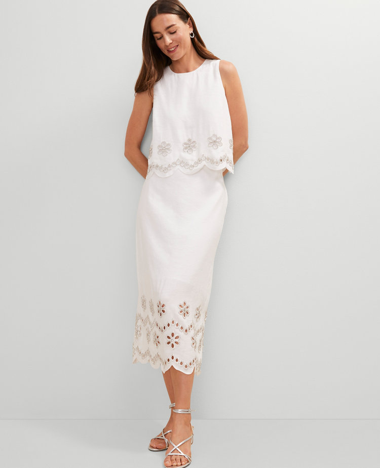Studio Collection Scalloped Midi Skirt