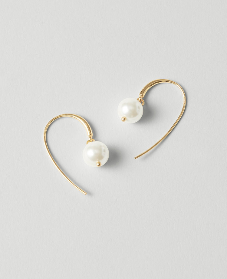 Pearlized Hook Drop Earrings