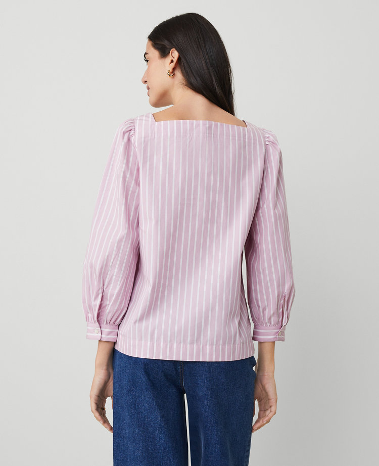 Striped Puff Sleeve Blouse