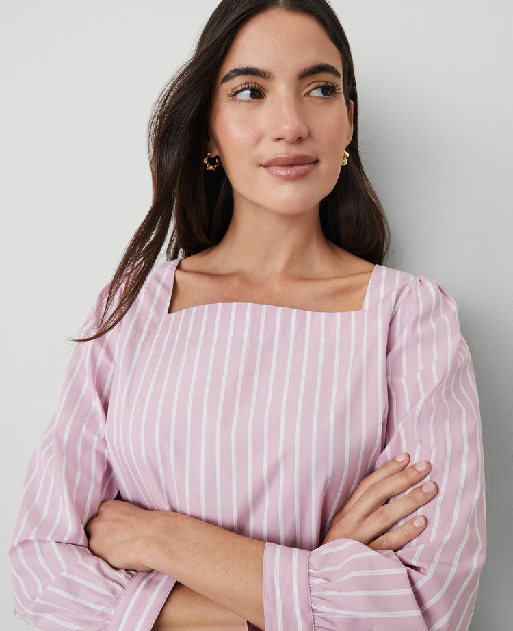 Striped Puff Sleeve Blouse