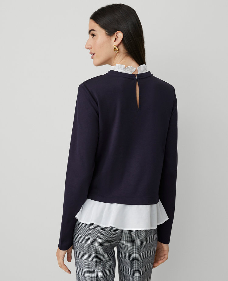 Petite Ponte Mixed-Media Top