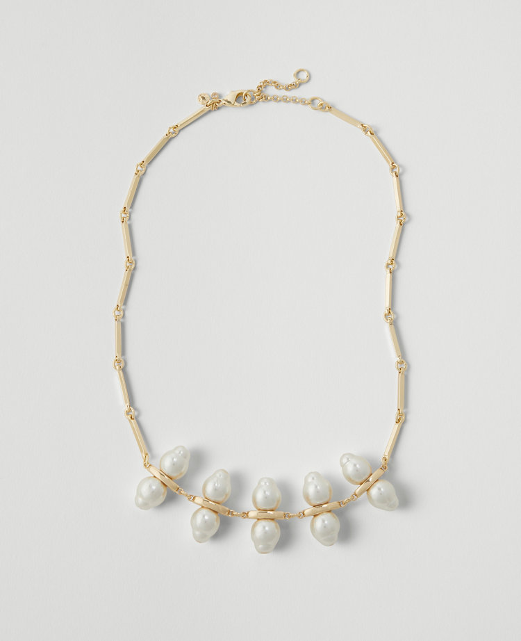 Double Pearlized Statement Necklace