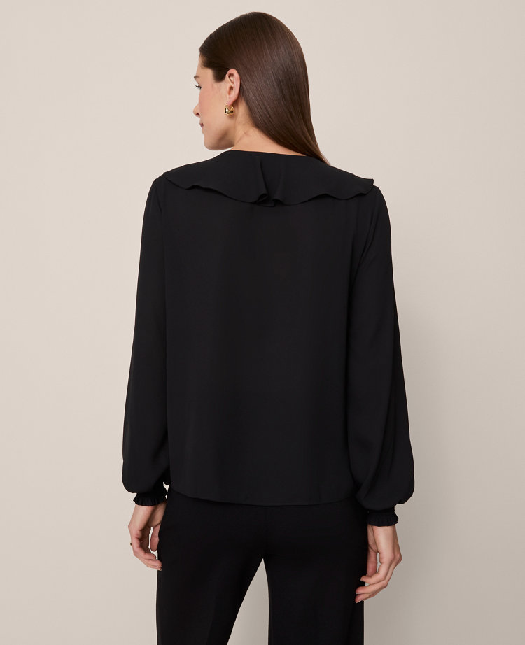 Tie Neck Ruffle Blouse