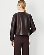 Pebbled Faux Leather Cocoon Jacket carousel Product Image 2