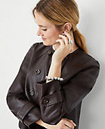 Pebbled Faux Leather Cocoon Jacket carousel Product Image 3