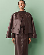 Pebbled Faux Leather Cocoon Jacket carousel Product Image 4