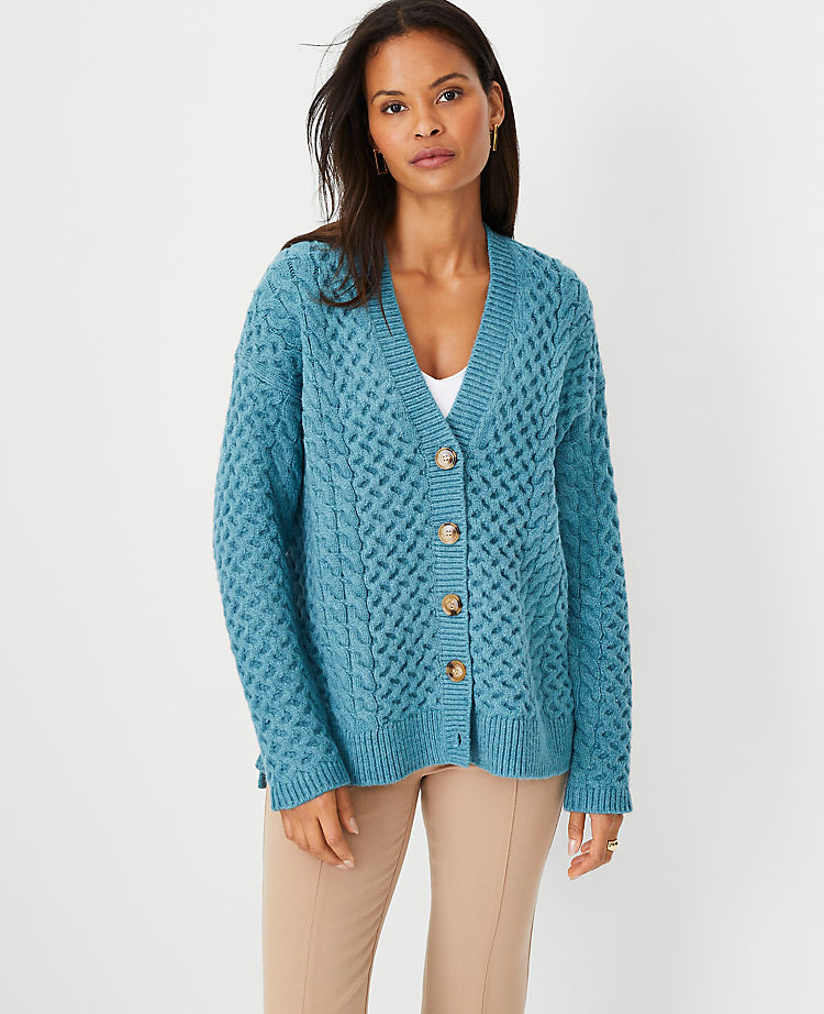 Mixed Cable Relaxed Cardigan