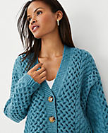 Mixed Cable Relaxed Cardigan carousel Product Image 3