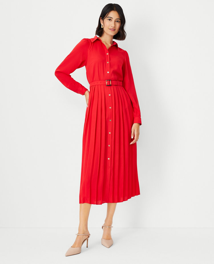 Pleated Shirtdress