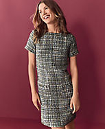 Shimmer Tweed Pocket Shift Dress carousel Product Image 5