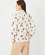 Blossom Mock Tie Neck Puff Sleeve Top carousel Product Image 2