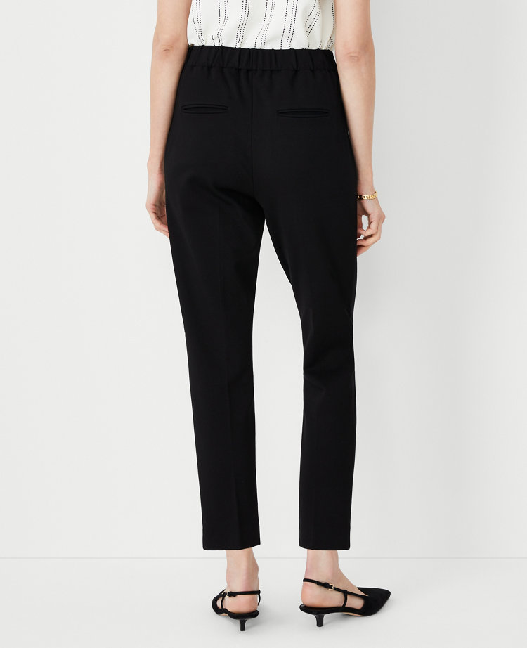 The Easy Straight Ankle Pant in Knit Twill