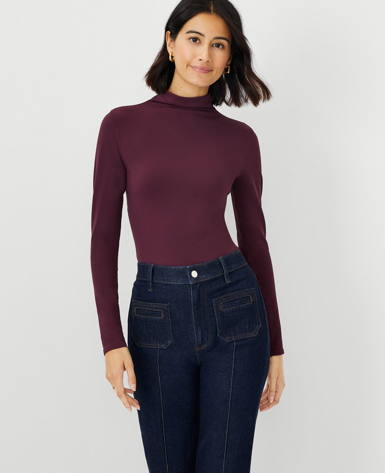 Jersey Turtleneck From Women Long Sleeve Microfiber Seamless