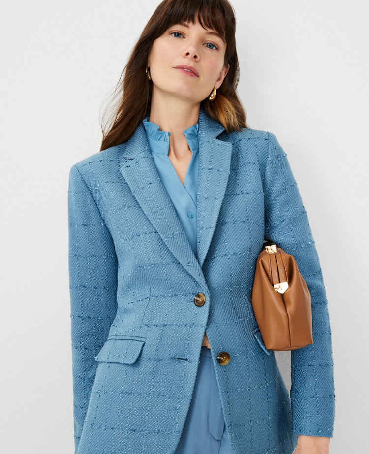 Ann Taylor, Jackets & Coats, New Ann Taylor Chalk Blue Double Breasted  Blazer 6