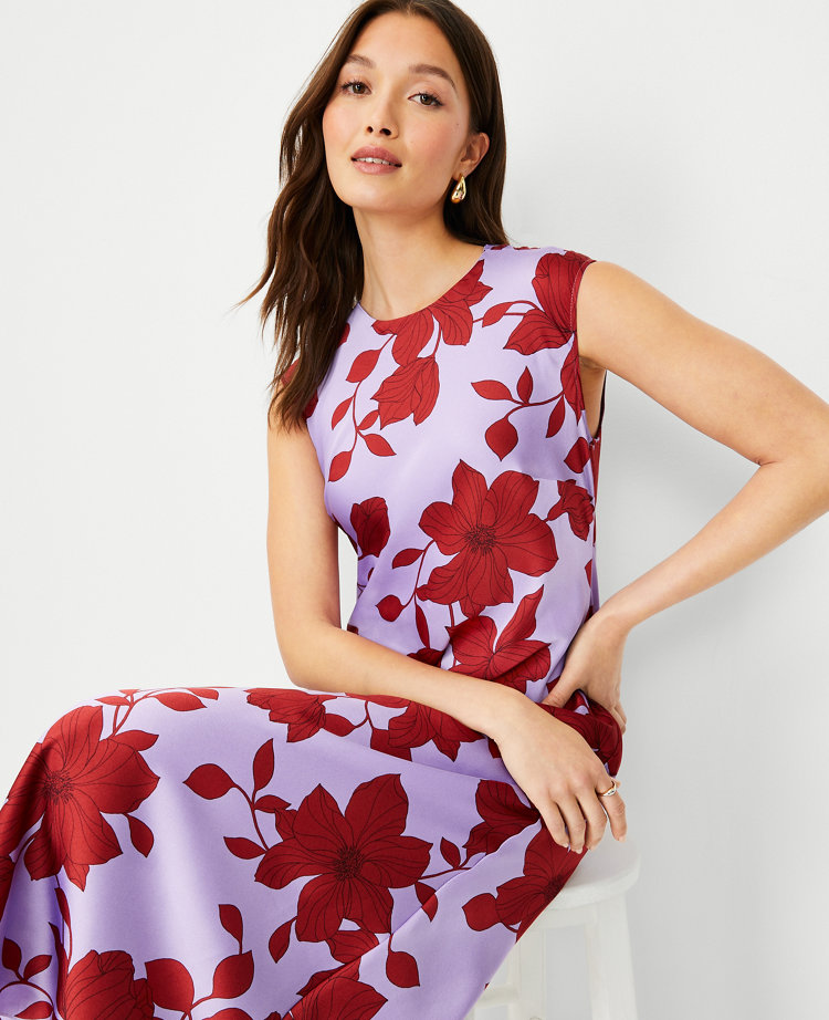 Floral Cap Sleeve Slip Dress