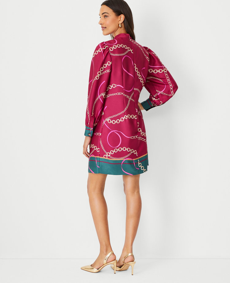 Ann Taylor Chain Printed Pleated Shirtdress - Dreaming Loud