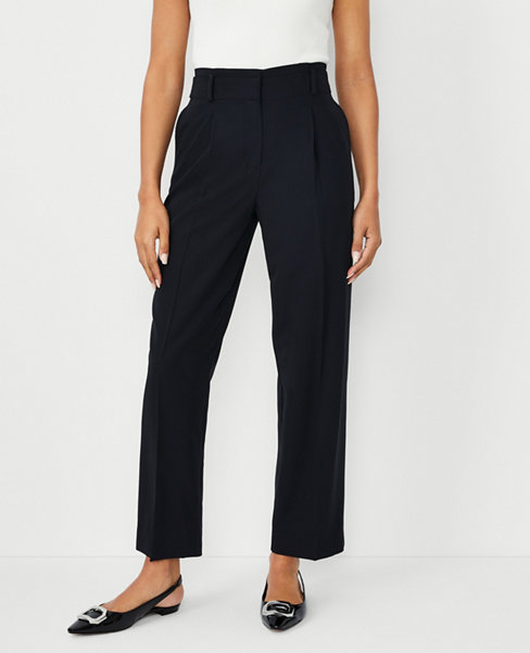 The Tab Waist Paperbag Straight Ankle Pant