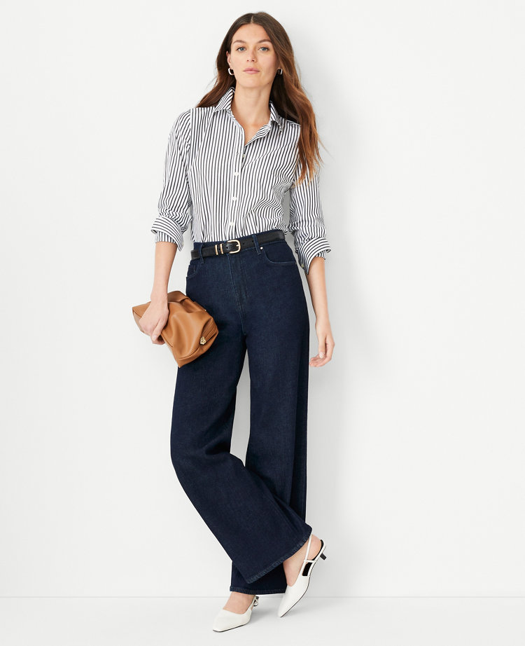 High Rise Wide Leg Jeans in Classic Rinse Wash