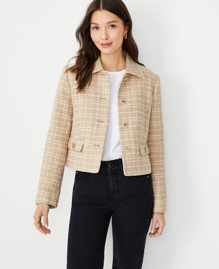 Petite Tweed Collared Jacket