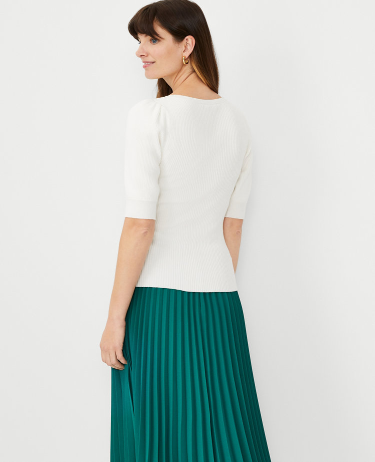 Perfee Heathered Horizontal-Ribbing Pullover Sweater main image 0