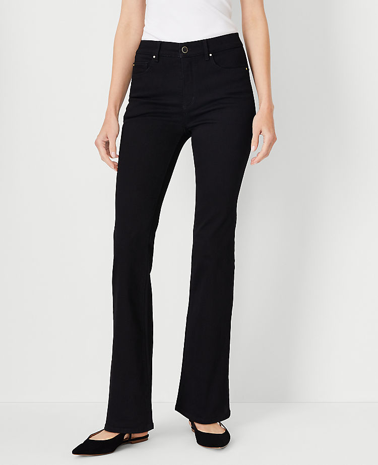 Petite Mid Rise Boot Cut Jeans in Classic Black Wash