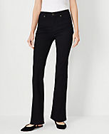 Petite Mid Rise Boot Cut Jeans in Classic Black Wash carousel Product Image 1